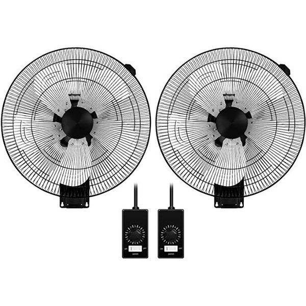 Simple Deluxe 18 inch Wall-Mount Fan， Pro Version with remote Control, 2-pack, 2PK HIFANXWALLMOUNTPRO18RCX2